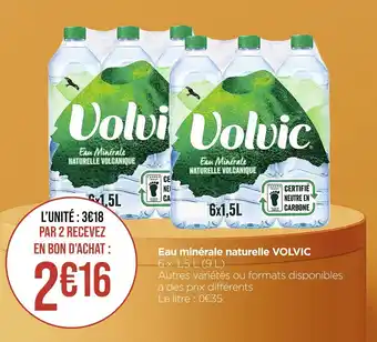 Casino Supermarchés Eau minerale naturelle VOLVIC offre