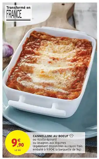 Intermarché Express Cannelloni Au Boeuf offre