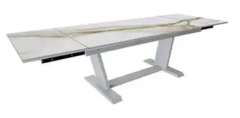 Bricomarché Table de jardin extensible Amber en aluminium/kedra - 180/230/280 x 100 cm - blanc/praline offre