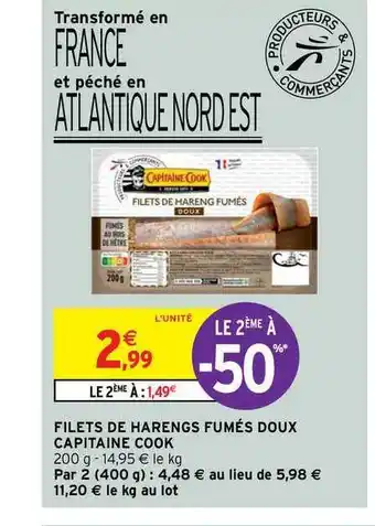 Intermarché Hyper Filets De Harengs Fumés Doux Capitaine Cook offre
