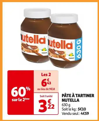 Auchan Supermarché NUTELLA PÂTE À TARTINER offre