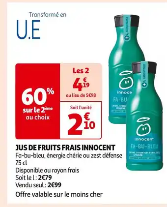 Auchan Supermarché INNOCENT JUS DE FRUITS FRAIS offre