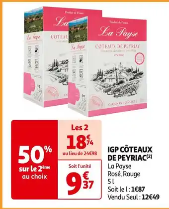 Auchan Supermarché La Payse IGP CÔTEAUX DE PEYRIAC offre