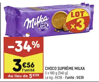 Leader Price Choco Suprême Milka offre
