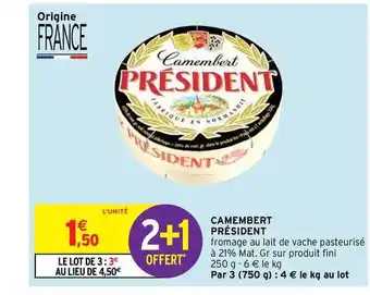 Intermarché Hyper Camembert Président offre