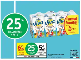 Intermarché Hyper Lait Uht Viva Demi-écrémé Candia offre