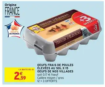 Intermarché Hyper Oeufs Frais De Poules élevées Au Sol X15 Oeufs De Nos Villages offre