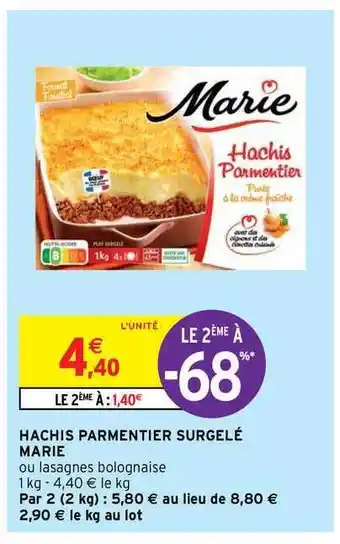 Intermarché Hyper Hachis Parmentier Surgelé Marie offre