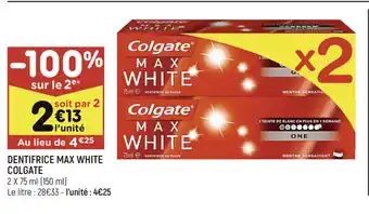 Leader Price Dentifrice Max White Colgate offre
