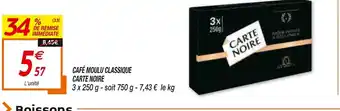 Netto Café Moulu Classique Carte Noire offre