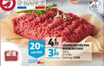Auchan Auchan viande hachée pur boeuf offre