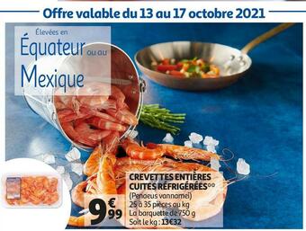 Auchan Crevettes entières cuites réfrigérées offre