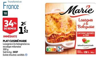 Auchan Marie plat cuisiné offre