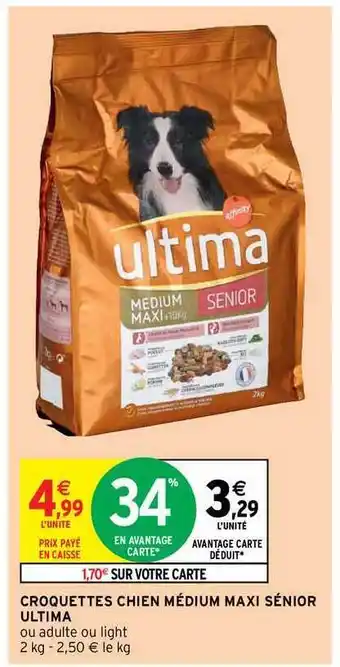 Intermarché Hyper Croquettes Chien Médium Maxi Sénior Ultima offre