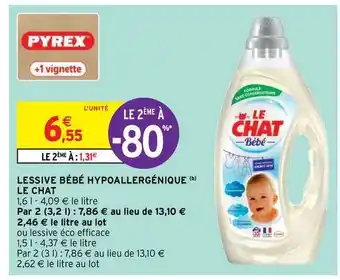 Intermarché Hyper Lessive Bébé Hypoallergénique Le Chat offre
