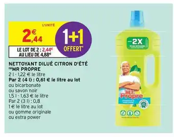 Intermarché Hyper Nettoyant Dilué Citron D'été Mr Propre offre