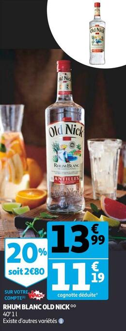 Auchan Old nick rhum blanc offre