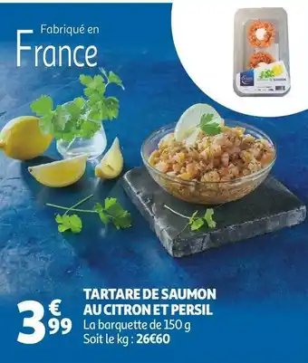 Tartare de saumon au citron et persil