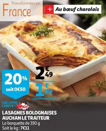 Auchan Auchan lasagnes bolognaises le traiteur offre