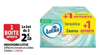 Auchan Lotus mouchoirs offre