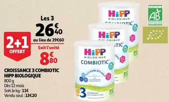 Auchan Croissance 3 combiotic hipp biologique offre
