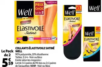 Auchan Well collants élastivoile satiné offre
