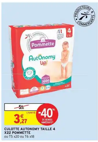Intermarché Hyper Culotte Autonomy Taille 4 X22 Pommette offre
