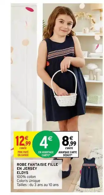 Intermarché Hyper Robe Fantaisie Fille En Jersey Eldys offre