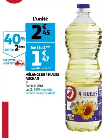 Auchan Auchan mélange de 4 huiles offre