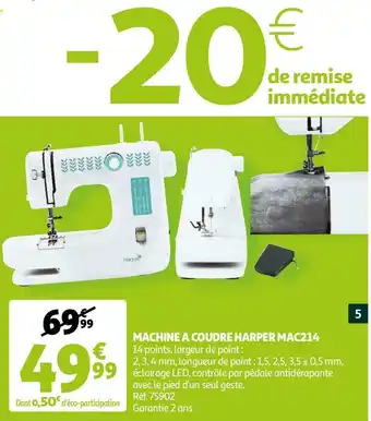 Machine a coudre harper mac214