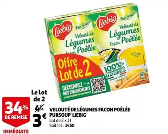 Auchan Liebig velouté de légumes facon poêlée pursoup offre