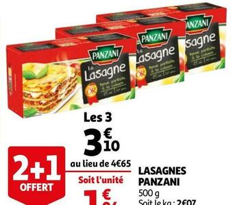 Auchan Panzani lasagnes offre