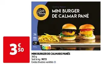 Auchan Mini burger de calmars panés offre