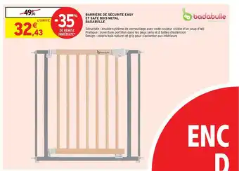 Barrière De Sécurité Easy Et Safe Bois Métal Badabulle