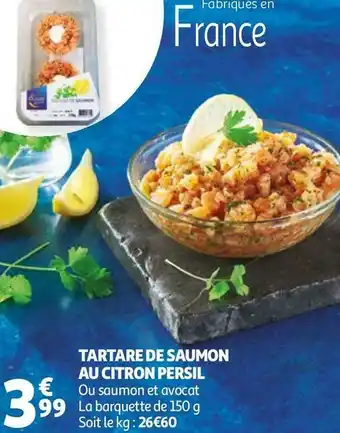 Auchan Tartare de saumon au citron persil offre