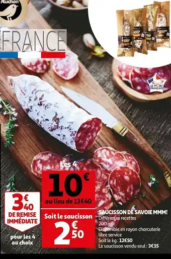 Auchan Mmm! saucisson de savoie offre
