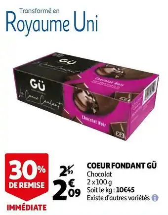 Auchan Gü coeur fondant offre