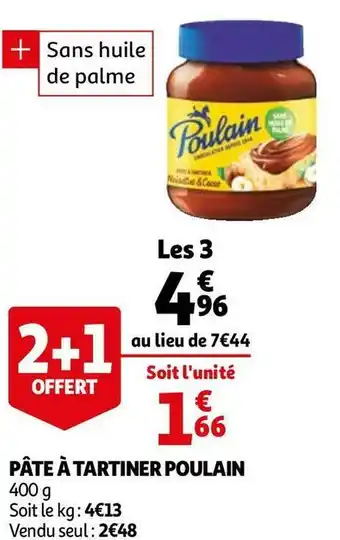 Auchan Poulain pâte à tartiner offre