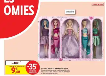 Intermarché Hyper Set De 5 Poupées Mannequin 30 Cm offre