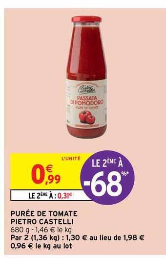 Intermarché Hyper Purée De Tomate Pietro Castelli offre