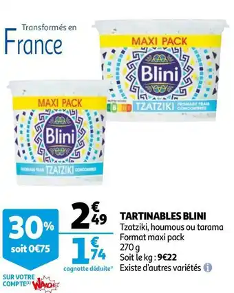 Auchan Blini tartinables offre
