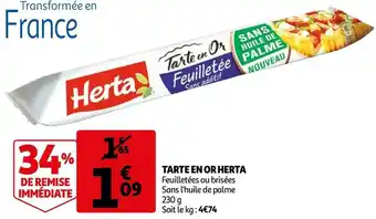 Auchan Herta tarte en or offre