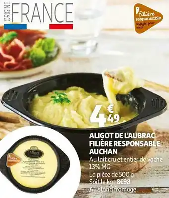 Auchan aligot de l'aubrac filière responsable