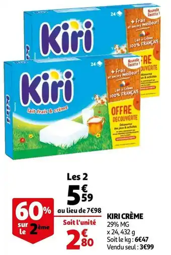 Auchan Kiri kiri crème offre