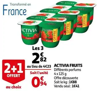 Auchan Activia activia fruits offre