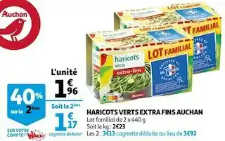 Auchan Auchan haricots verts extra fins offre