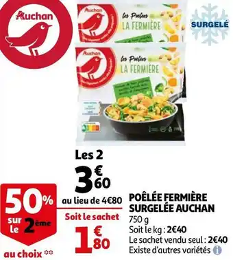 Auchan Auchan poêlée fermière surgelée offre