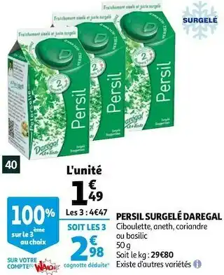 Auchan Daregal persil surgelé offre