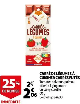 Auchan Carré de légumes à cuisiner carrés futés offre