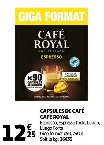 Auchan Café royal capsules de café offre